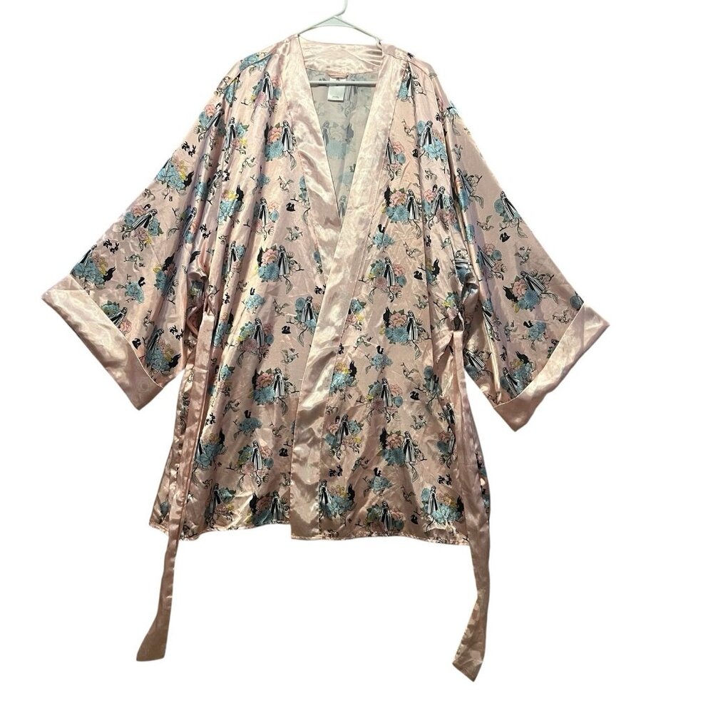 Disney Princess Women’s Robe Pink Satin Sleepwear Size 2XL Kimono NWOT